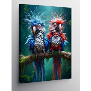 Kanvas Tablo Renkli Papağanlar 100x140 cm