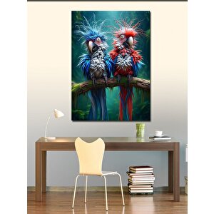 Kanvas Tablo Renkli Papağanlar 100x140 cm