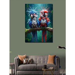 Kanvas Tablo Renkli Papağanlar 100x140 cm