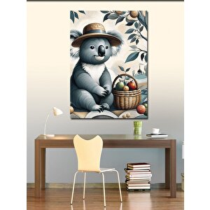 Kanvas Tablo Sepet Taşıyan Koala 100x140 cm
