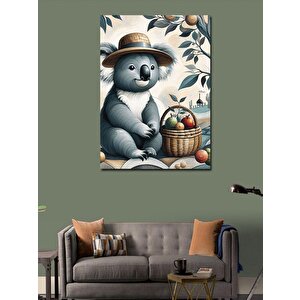 Kanvas Tablo Sepet Taşıyan Koala 100x140 cm