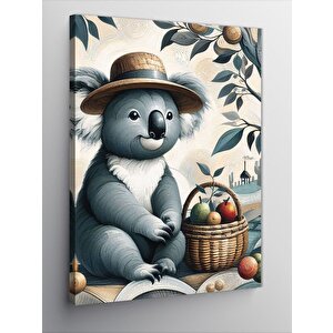 Kanvas Tablo Sepet Taşıyan Koala 70x100 cm