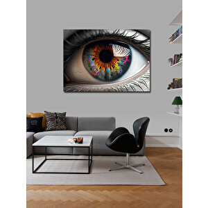 Kanvas Tablo Renkli Göz Detayı İllüstrasyonu 100x140 cm