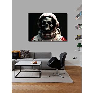 Kanvas Tablo Astronot Kafatası Figürü 100x140 cm