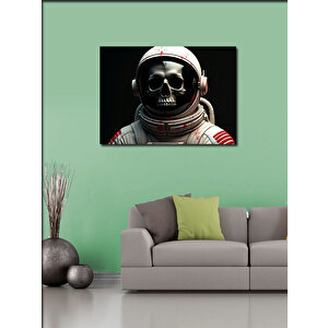 Kanvas Tablo Astronot Kafatası Figürü 100x140 cm