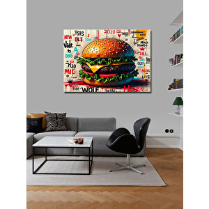 Kanvas Tablo Büyük Burger Tasarımı 50x70 cm