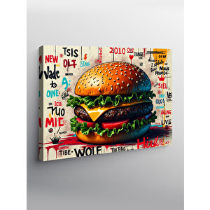 Kanvas Tablo Büyük Burger Tasarımı 100x140 cm