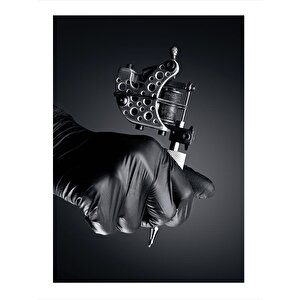 Dövme Makinesi Dövmeci Temalı Model Ahşap Tablo 35cm X50cm 35x50 cm
