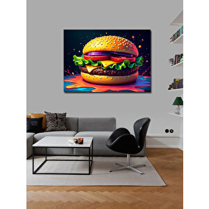 Kanvas Tablo Büyük Burger İllüstrasyonu 100x140 cm