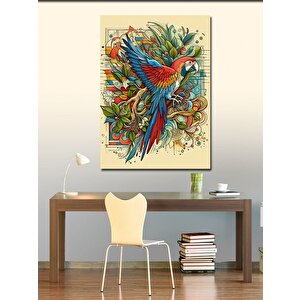 Kanvas Tablo Renkli Papağan 100x140 cm