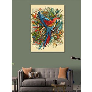 Kanvas Tablo Renkli Papağan 100x140 cm