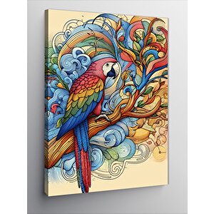 Kanvas Tablo Renkli Papağan 70x100 cm