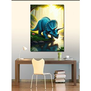 Kanvas Tablo Triceratops Ormanda 50x70 cm