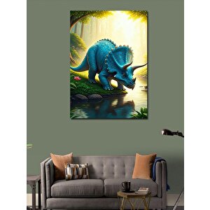 Kanvas Tablo Triceratops Ormanda 50x70 cm
