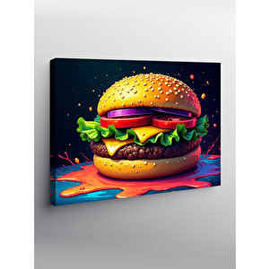 Kanvas Tablo Büyük Burger İllüstrasyonu 50x70 cm