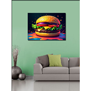Kanvas Tablo Büyük Burger İllüstrasyonu 50x70 cm