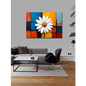 Kanvas Tablo Renkli Papatya İllüstrasyonu 70x100 cm