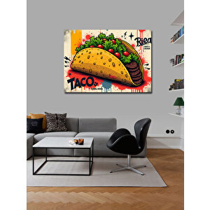 Kanvas Tablo Çizgi Roman Taco İllüstrasyonu 100x140 cm