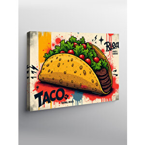 Kanvas Tablo Çizgi Roman Taco İllüstrasyonu 70x100 cm