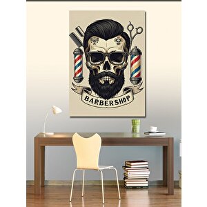 Kanvas Tablo Berber Dükkanı Logosu 70x100 cm