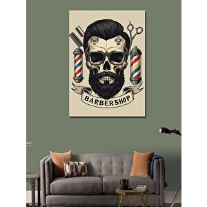Kanvas Tablo Berber Dükkanı Logosu 70x100 cm