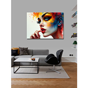 Kanvas Tablo Renkli Kadın Yüzü İllüstrasyonu 70x100 cm