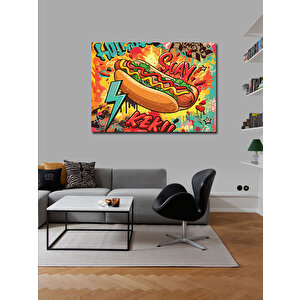 Kanvas Tablo Çizgi Roman Tarzı Sosisli 100x140 cm