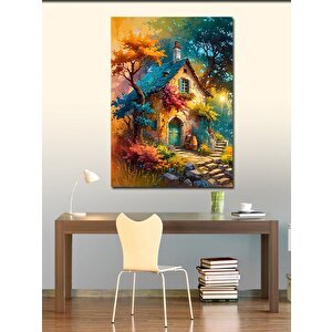 Kanvas Tablo Orman Evi 100x140 cm