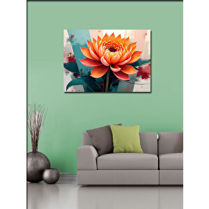Kanvas Tablo Turuncu Lotus Çiçeği 70x100 cm