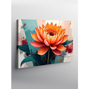 Kanvas Tablo Turuncu Lotus Çiçeği 50x70 cm