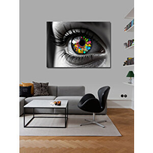 Kanvas Tablo Renkli Göz İllüstrasyonu 70x100 cm