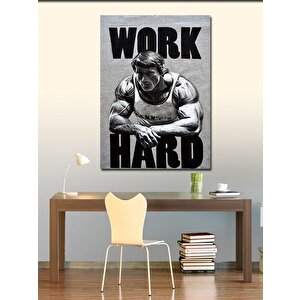 Kanvas Tablo Work Hard Gym Temalı 50x70 cm