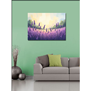 Kanvas Tablo Lavanta Tarlası İllüstrasyonu 50x70 cm