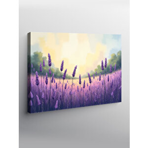 Kanvas Tablo Lavanta Tarlası İllüstrasyonu 70x100 cm