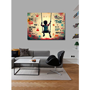 Kanvas Tablo Renkli Çocuk İllüstrasyonu 70x100 cm