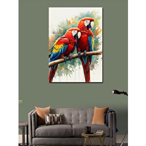Kanvas Tablo Dalda İki Papağan 70x100 cm