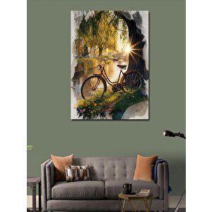Kanvas Tablo Bisiklet Ve Gün Batımı 70x100 cm