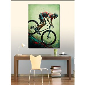 Kanvas Tablo Dağ Bisikletçisi 100x140 cm