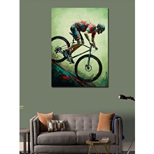 Kanvas Tablo Dağ Bisikletçisi 100x140 cm