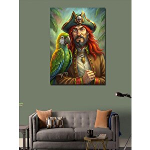 Kanvas Tablo Papağanlı Korsan 50x70 cm