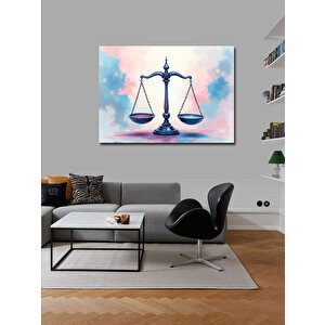 Kanvas Tablo Terazi Temalı İllüstrasyon 70x100 cm