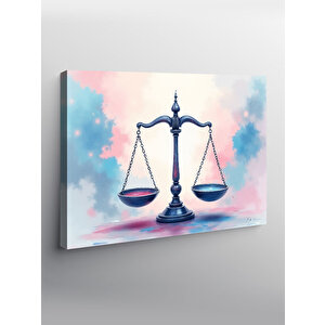 Kanvas Tablo Terazi Temalı İllüstrasyon 50x70 cm