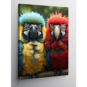 Kanvas Tablo Renkli Papağanlar 100x140 cm