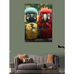 Kanvas Tablo Renkli Papağanlar 100x140 cm