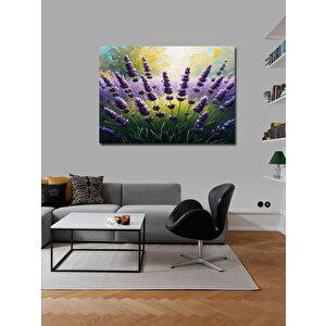 Kanvas Tablo Lavanta Tarlası İllüstrasyonu 100x140 cm