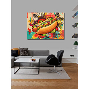 Kanvas Tablo Çizgi Roman Sosisli Tasarımı 50x70 cm