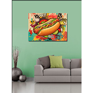 Kanvas Tablo Çizgi Roman Sosisli Tasarımı 50x70 cm