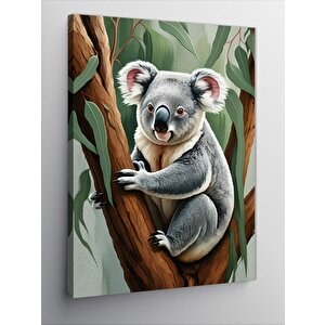 Kanvas Tablo Eukaliptüs Yapraklı Koala 50x70 cm