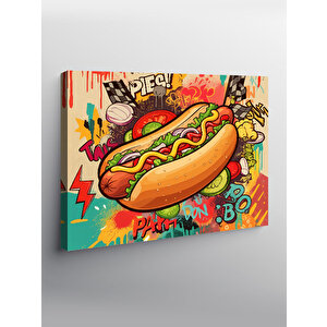 Kanvas Tablo Çizgi Roman Sosisli Tasarımı 70x100 cm