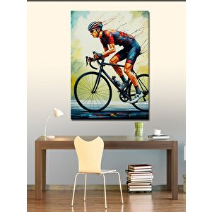 Kanvas Tablo Yarışçı Bisikletçi 100x140 cm